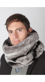 Rex rabbit fur neck warmer – Horizontal effect